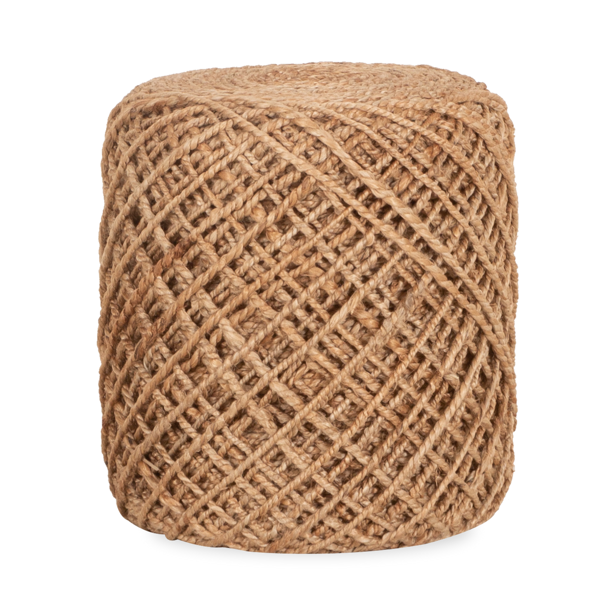 Expertly handwoven, the Spool Ottoman spins textured wool into a whimsical design.
