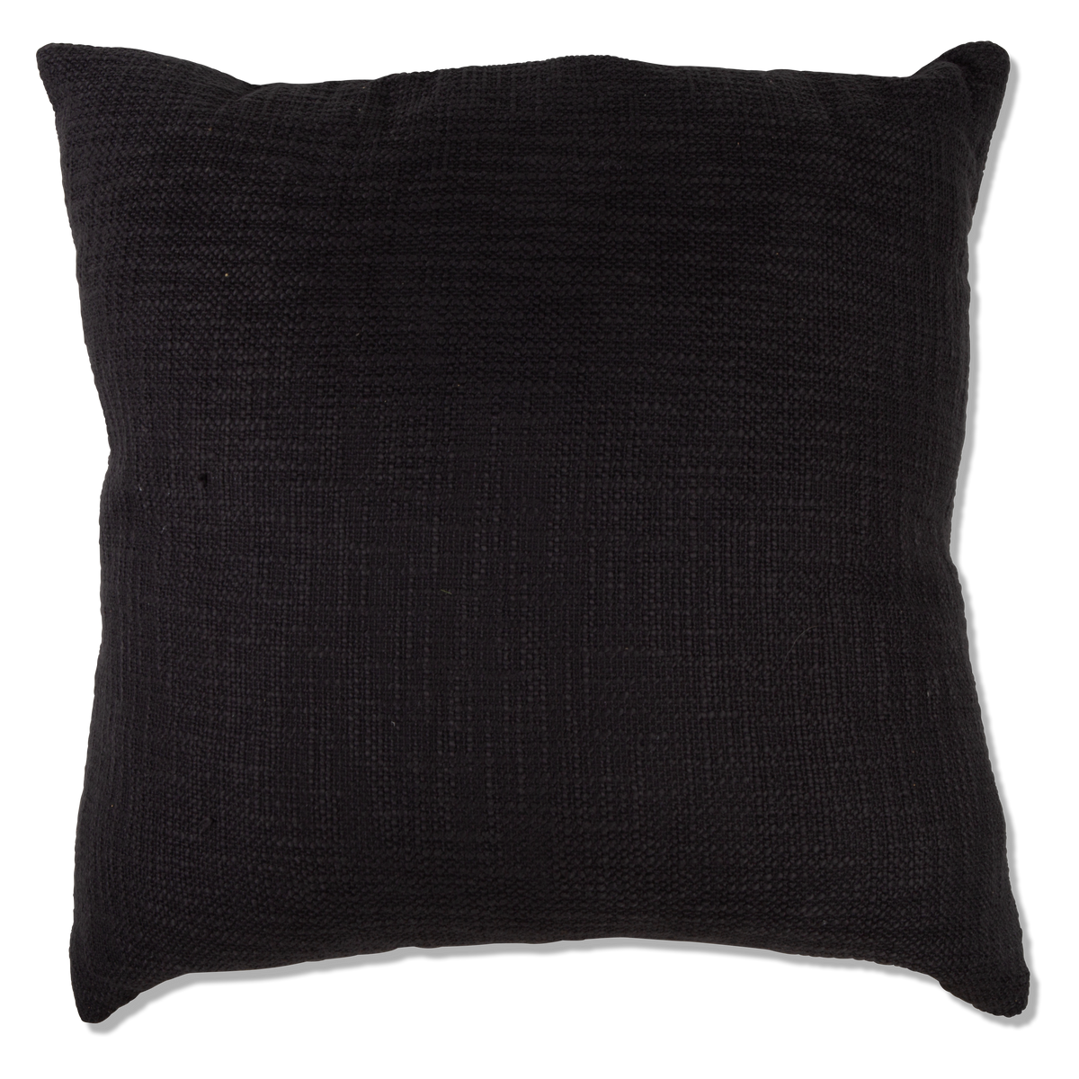 The Cotton Weave Pillow features a simple design in a solid black colour.