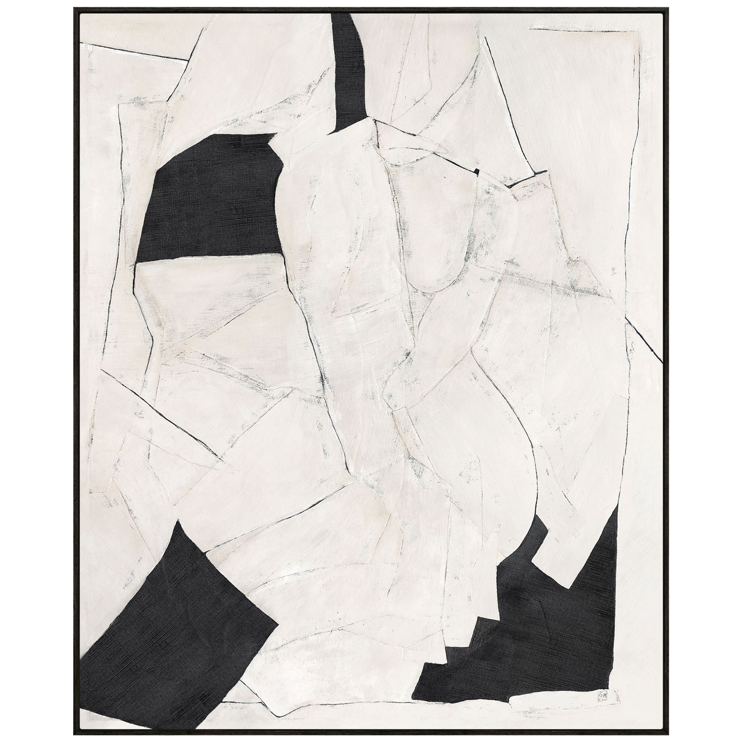 An abstract nude printed on canvas with beautiful use of natural tones%2C off white and black.