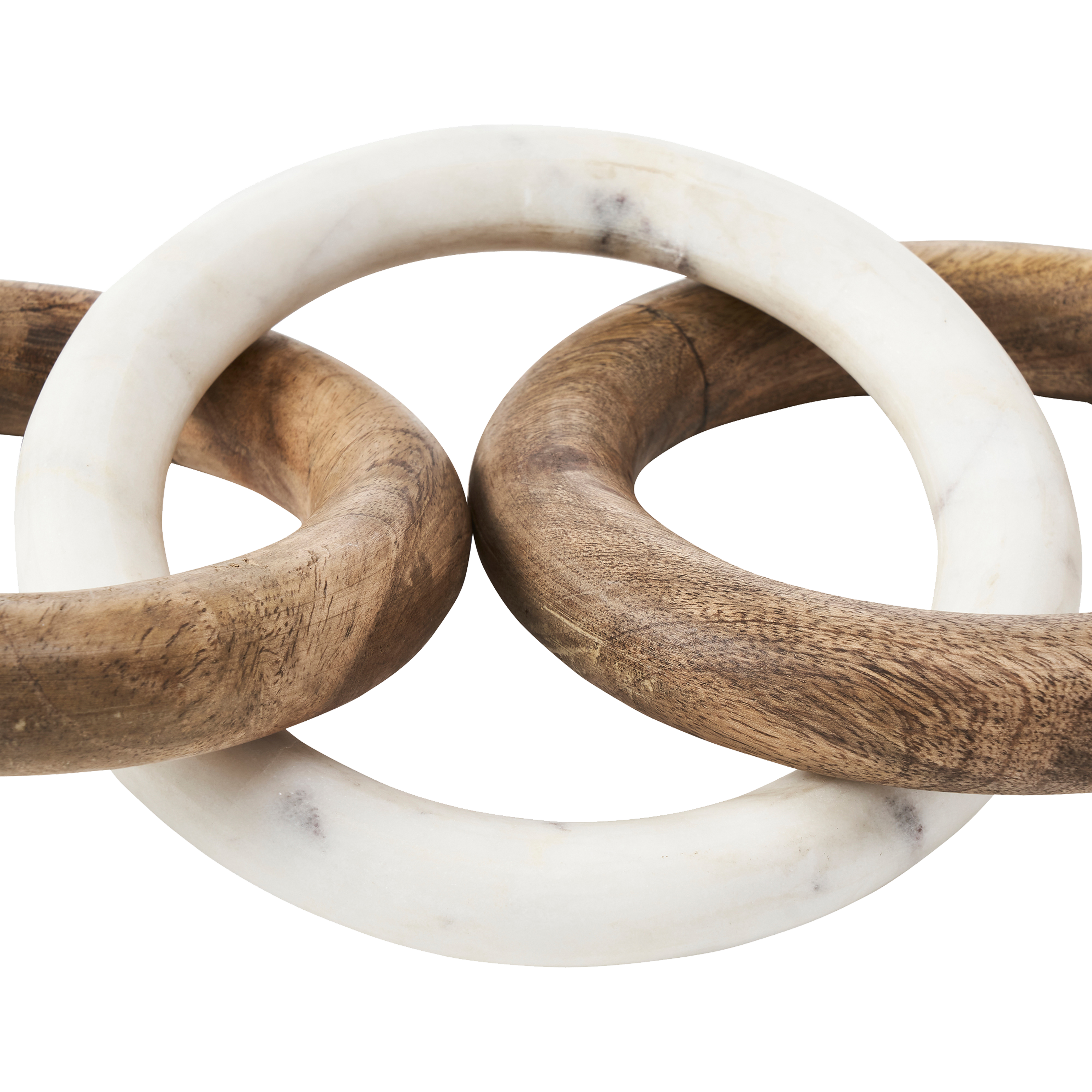 Wood and marble come together to form a uniquely elegant pairing in this decorative object.