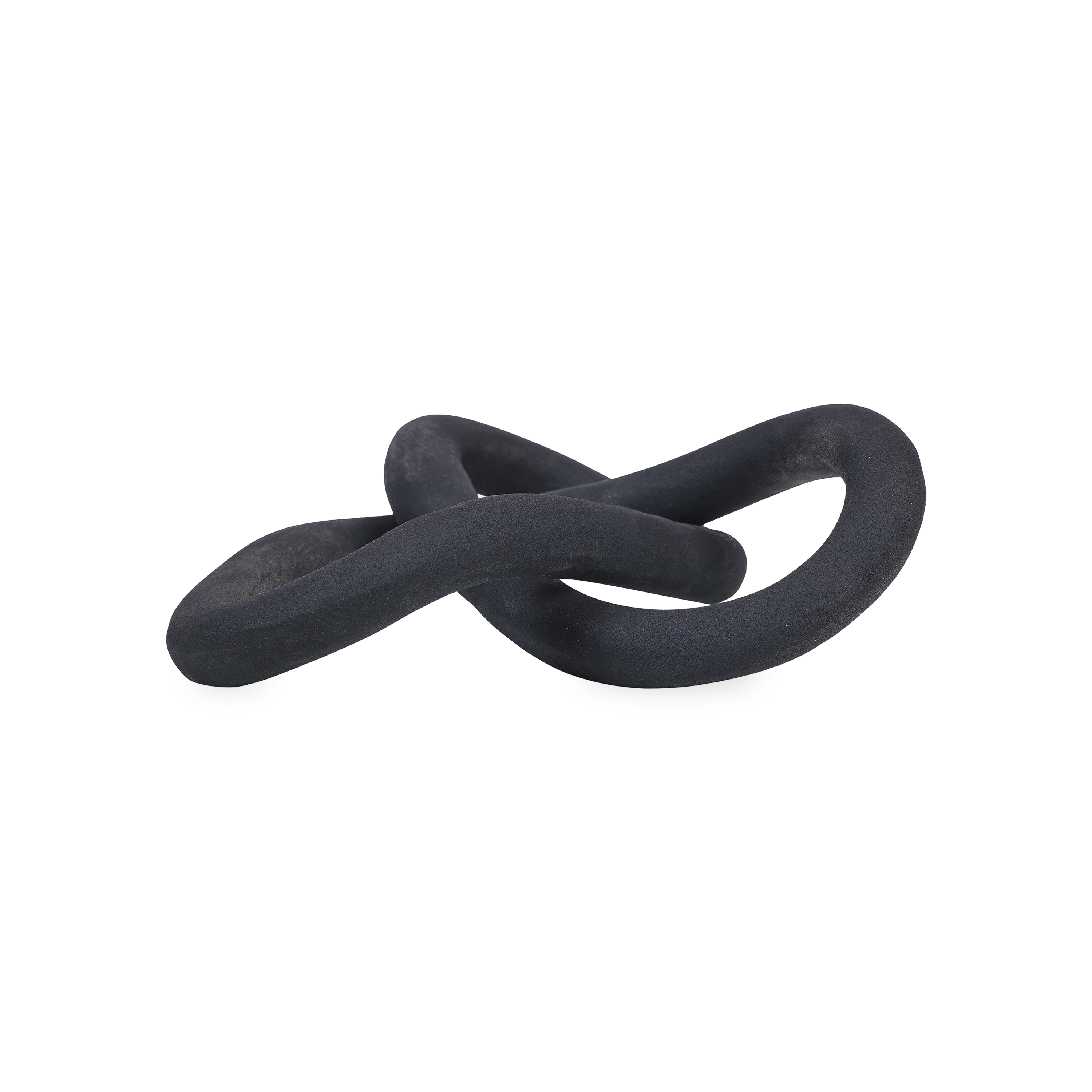 A romantic energy pours into the modern living space through this infinity knot décor accessory.