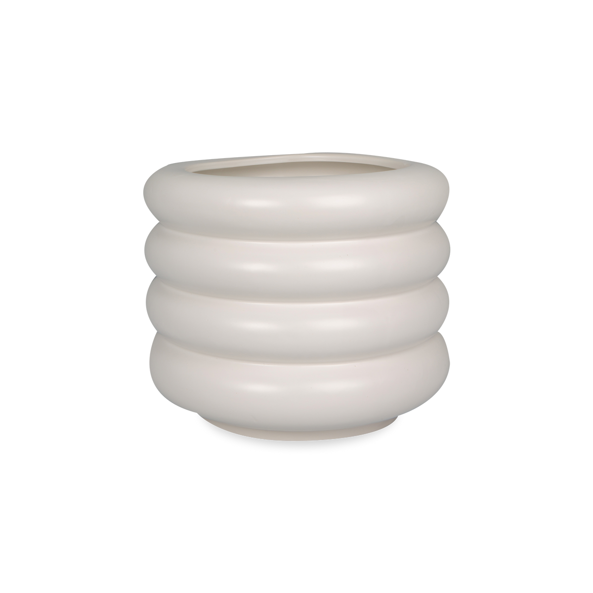 Bubbled Ceramic Vase is glazed in white.