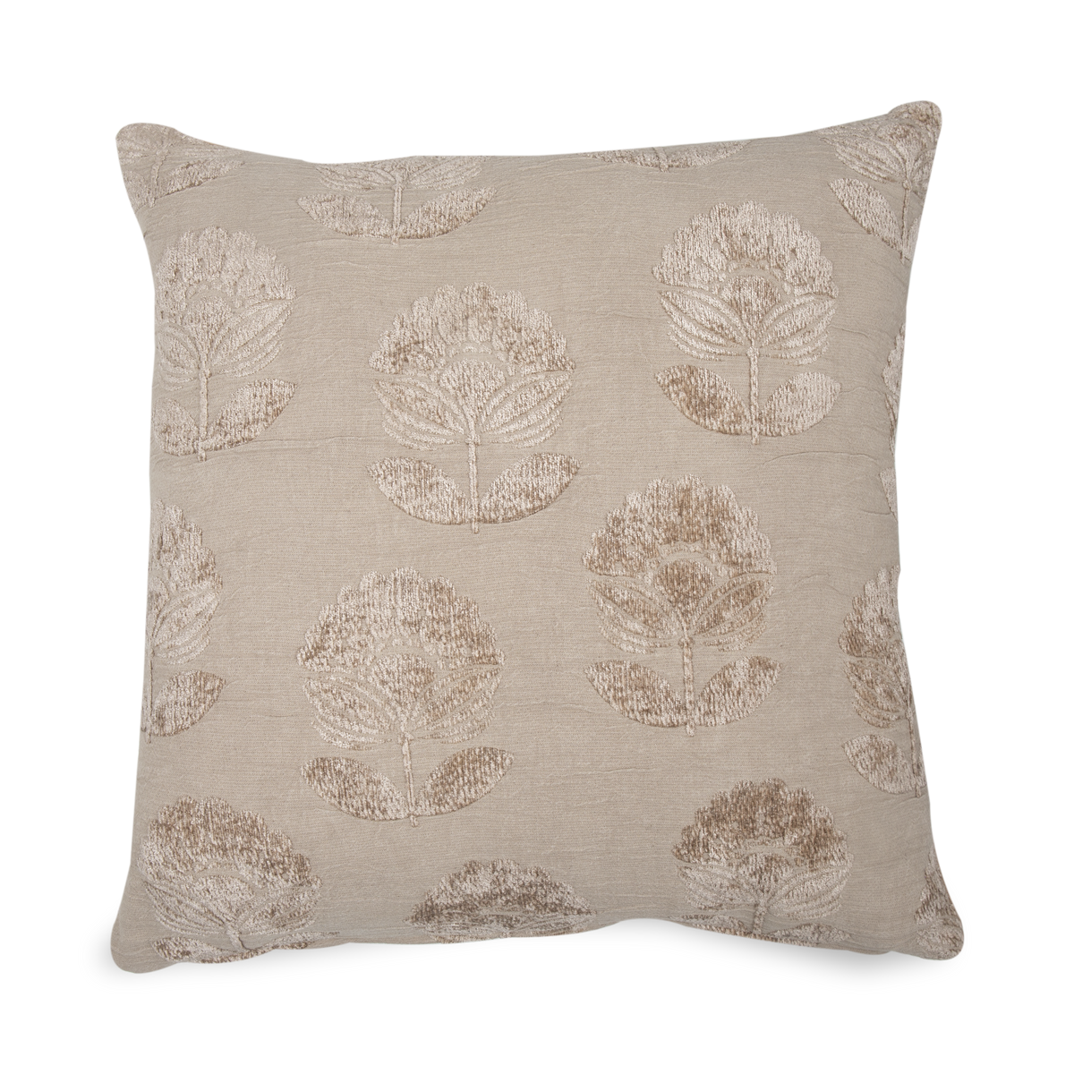 This pillow features a delicate lotus blossom pattern creating a beautifully textured feel.