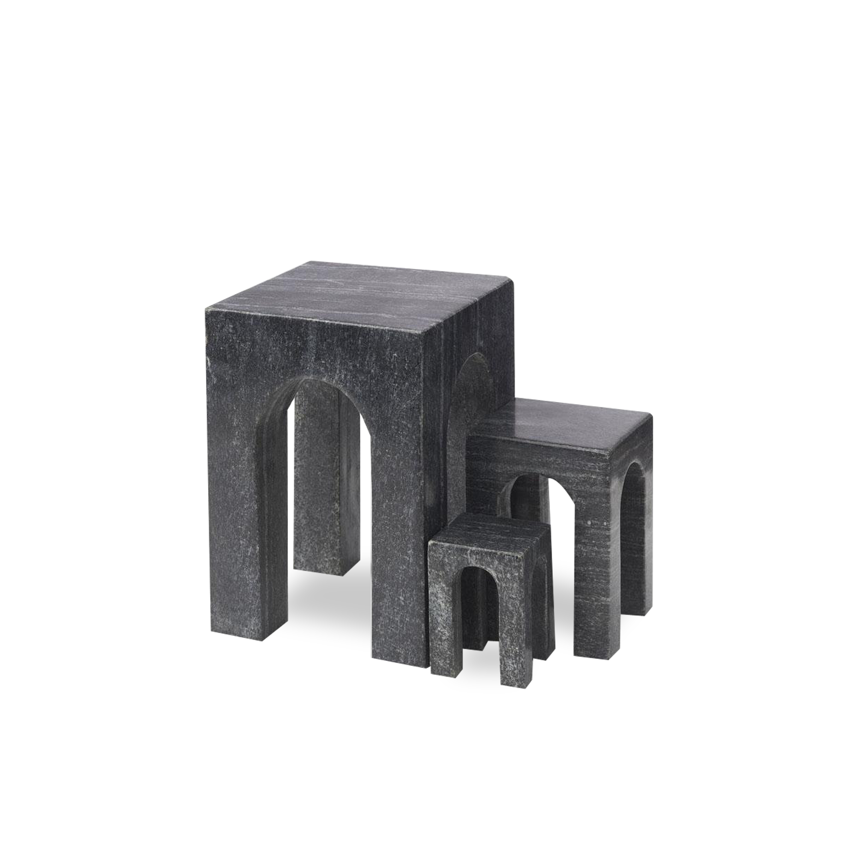 Arkis is three marble objects designed to either function as a bookend or just sculptural pieces for the home.