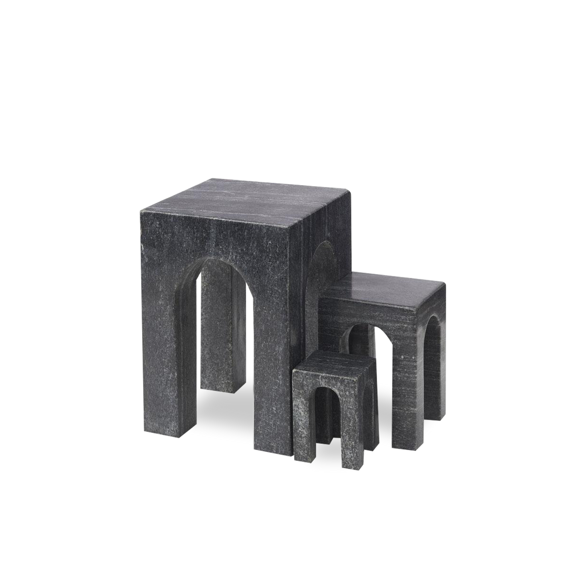 Arkis is three marble objects designed to either function as a bookend or just sculptural pieces for the home.