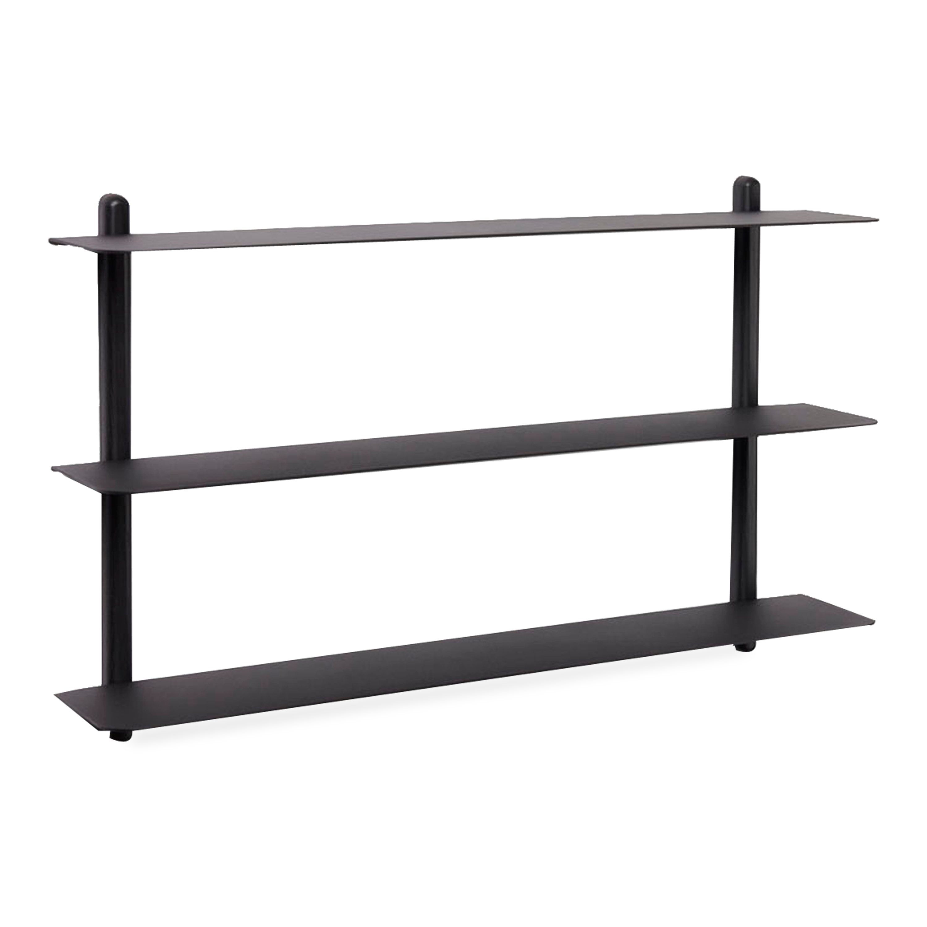Made of ash and steel, this wall shelf is both subtle in its appearance and convincing in its simplicity.