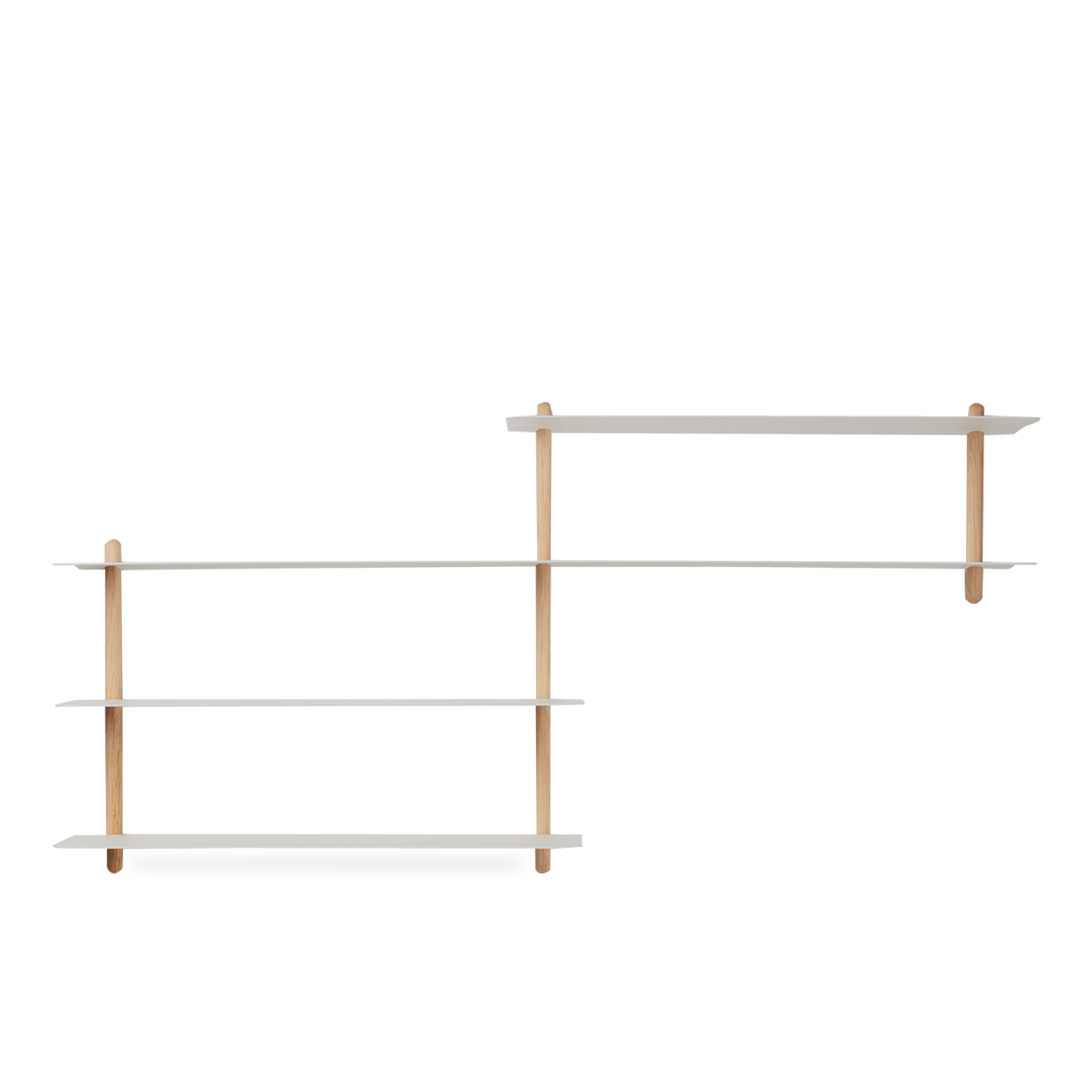 Made of ash and steel, this wall shelf is both subtle in its appearance and convincing in its simplicity.