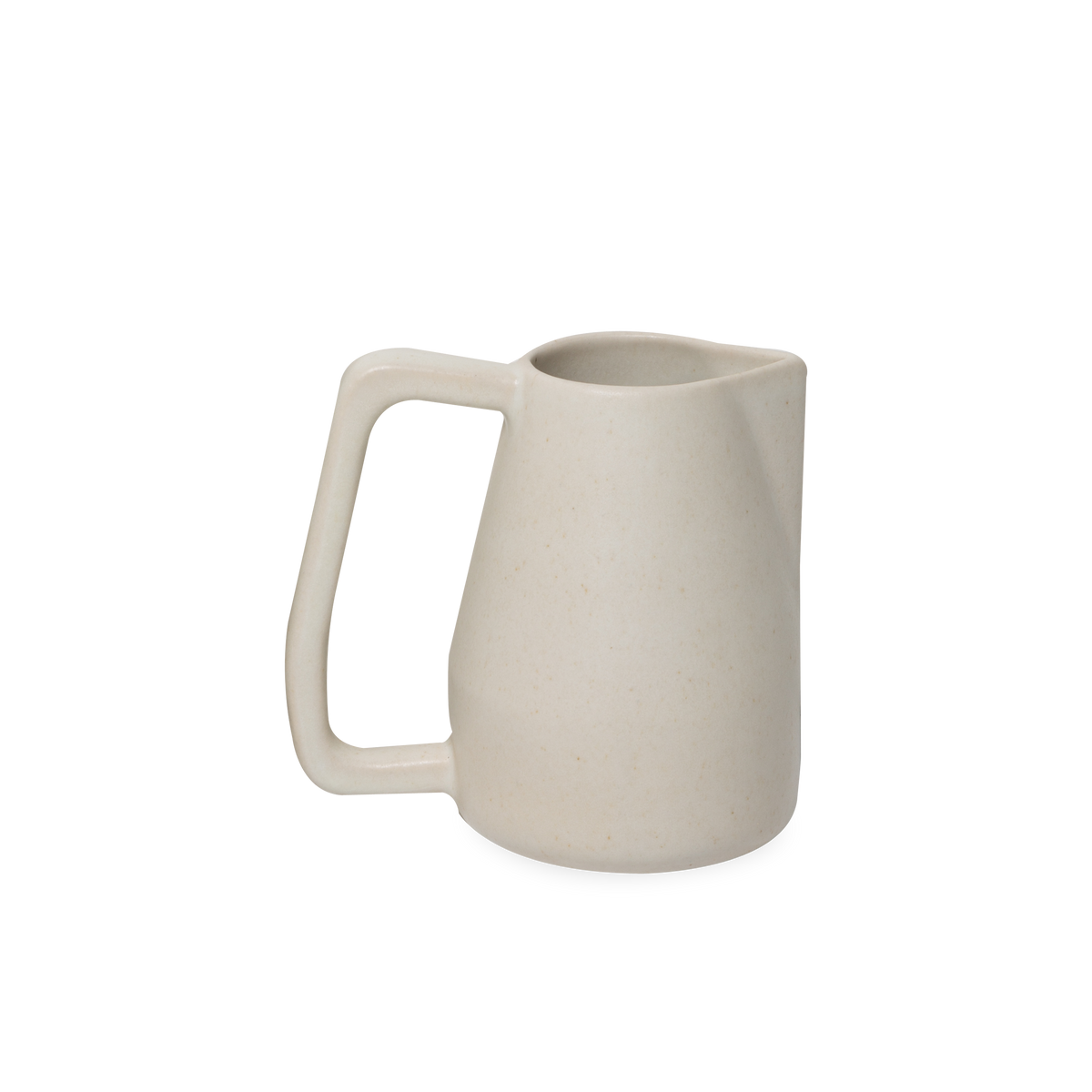 A three-piece line of pitchers with a simple geometric form inspired by the Bauhaus classics.