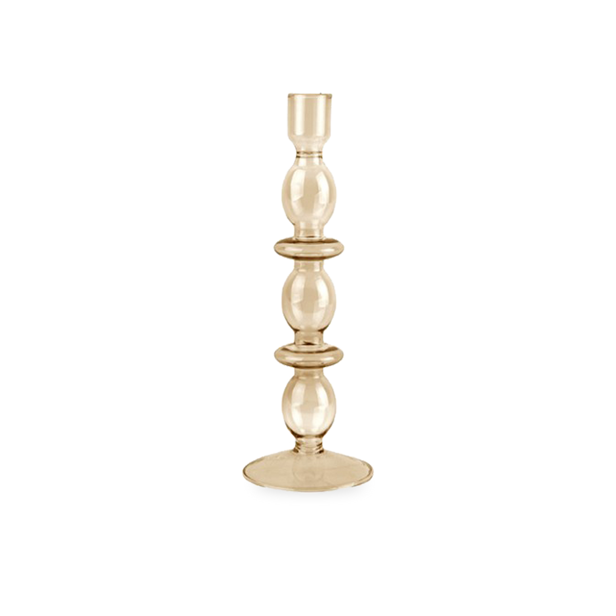 A study of delicate forms, the Glass Bubble Candleholder features a juxtaposition of geometric shapes.