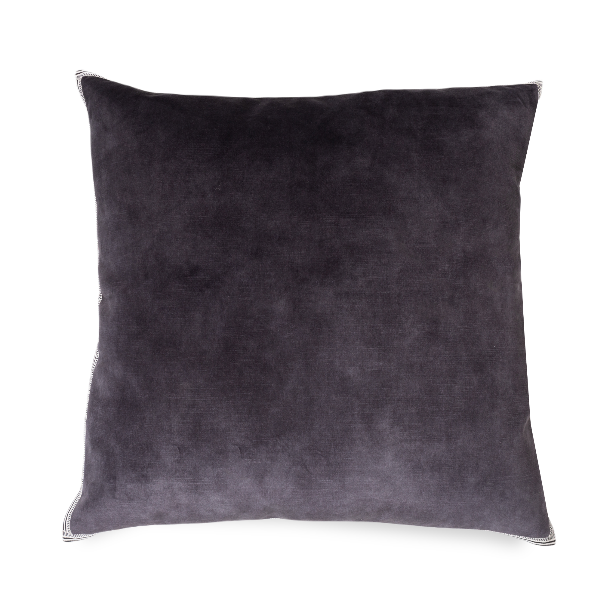 Both texturally and visually pleasing, the Vintage Velvet Pillow's fabric is slightly worn to give a vintage, aged leather look then given a deep charcoal tone.