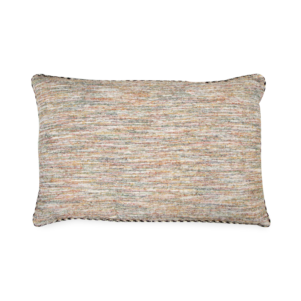 With the use of a dense bunching of paintbrush-like strokes, the Textured Piping Pillow plays with a sense of movement and depth.