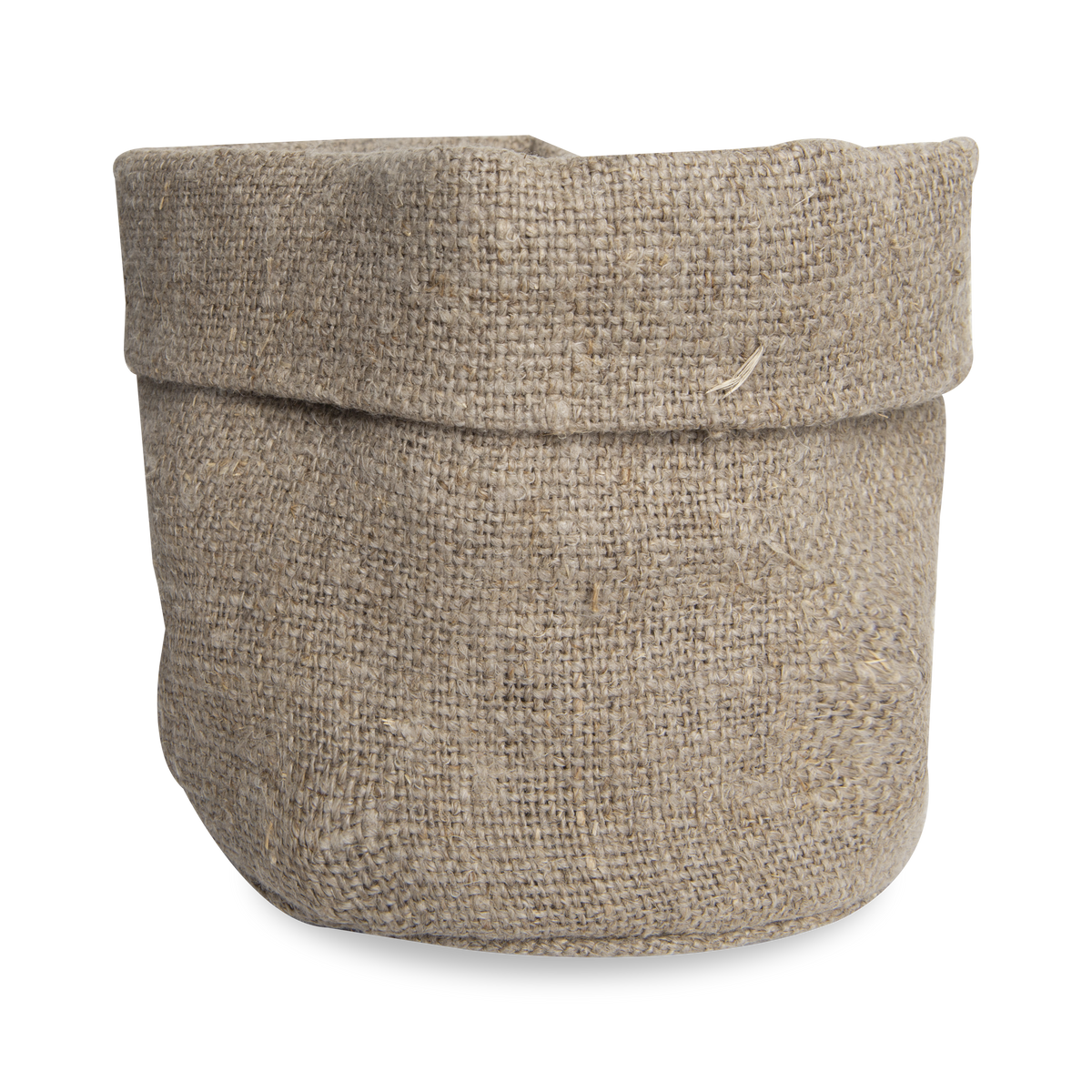 This simple style rough linen basket holds its shape.